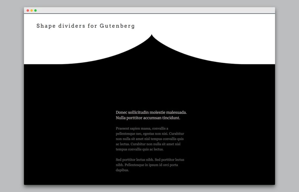 The Shape Divider Block for Gutenberg - and WordPress Version 5 7