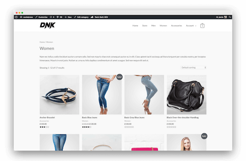 normal woocommerce category page